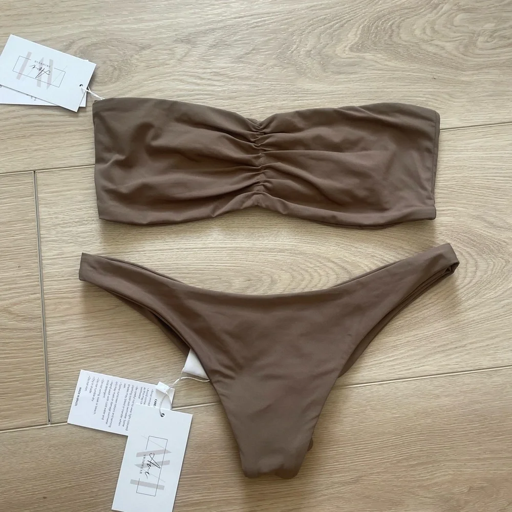 LAST ONE Avi Swim Bandeau set - Driftwood - Picture 4 of 6